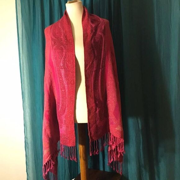 Collectioneighteen "Reddish" Boho Pasely Wrap/Scarf - Picture 3 of 7